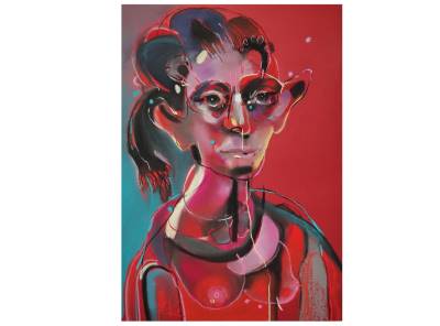 Prodám autoportrét žijící umělkyně, akademické malířky Yit Kampak (rozena Jitka Váchová) z r. 2023.