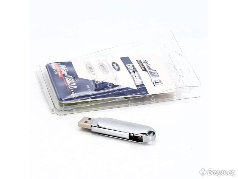 USB Stick 128GB 2v1 OTG Cardfuss Memory USB 3.0 Flash Drive Typ C Rotační Stick s klíčenkou pro
