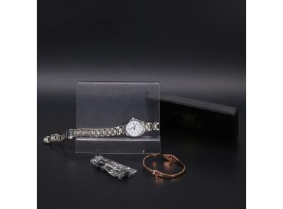 Stříbrné hodinky OLEVS 5567 + náramek