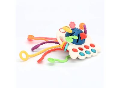 Hračky Montessori, Aktivní hračka se silikonovým lankem, Smyslová pro batolata, Cestování, Raný