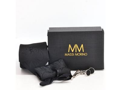 Pánská kravata Massi Morino 147cm černá