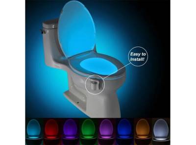 LED osvětlení WC mísy s čidlem aktivované pohybem 8 barev