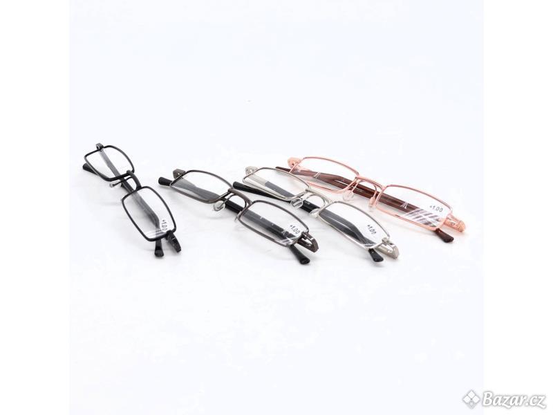 Flexibilní kovové brýle na čtení KoKobin 4ks