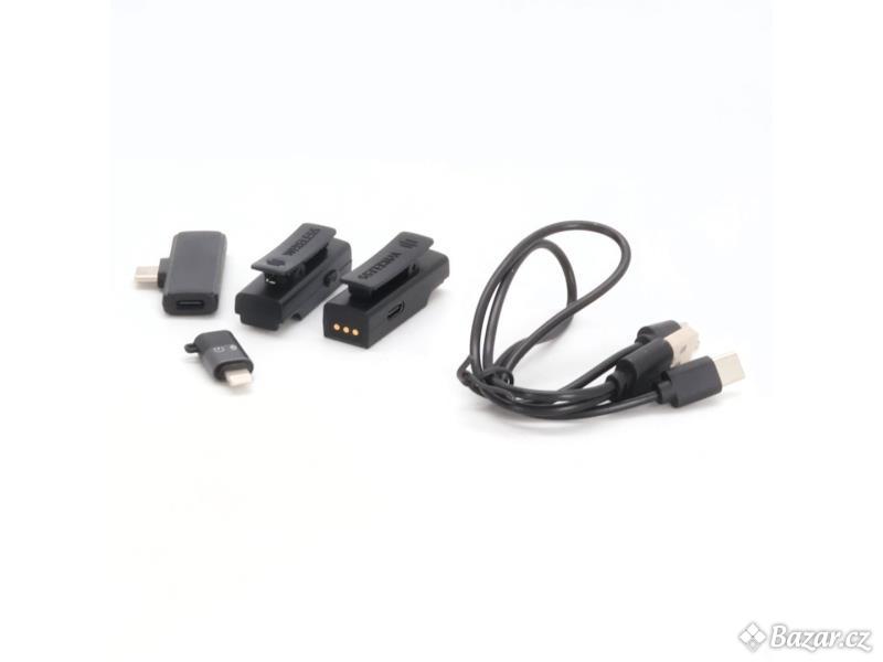 2ks bezdrátové lavalierové mikrofony pro iPhone/Android/iPad, Plug-Play Mini bezdrátový USB C