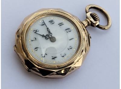 Zlaté 14k staré hodinky jeptišky, hranaté, funkční