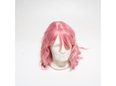 YEESHEDO 30palcové dlouhé vlnité růžové paruky s ofinou pro ženy, tepelně odolná syntetická paruka