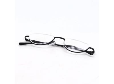 KoKoBin Super lehké titanové brýle na čtení Bezobroučkové brýle na čtení pro dámy a pány (černé &fra