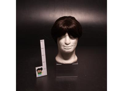 BECUS dámská krátká syntetická paruka Pixie střihu s rovnými vrstvenými vlasy pro cosplay (hnědá)