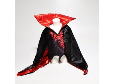 papapanda Vampire Cape s vestou Dětský stojáček Černá Červená Dracula Halloween Cape Kostým