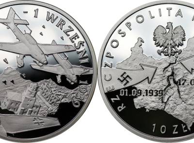 Ag 10 zlotých, Září 1939, 2009 Polsko, mince Proof