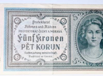 5 Koruna - Krone (Protektorát Čechy a Morava) bankovka
