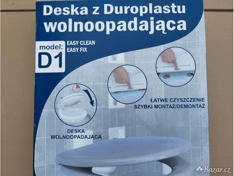 Bílá samosklápěcí toaletní WC deska | sedátko | záchodové prkénko. Nové