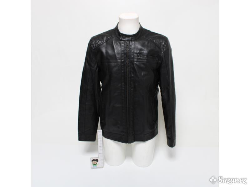 Bunda Only & Sons Faux Leather Jacket Leather Look Jacket Černá l Černá 1 L