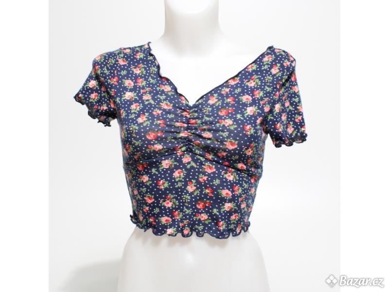 Dívčí top SheIn modročervený XS croptop