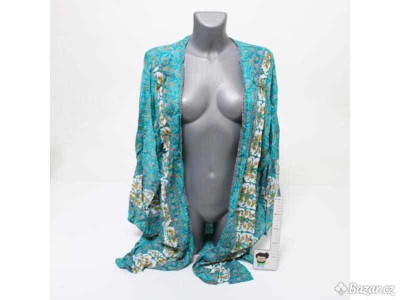 Vancavoo Dámské Květinový potisk Kimono Cardigan Boho Bikiny Zahalovací Letní Plážové Šaty Dlouhá